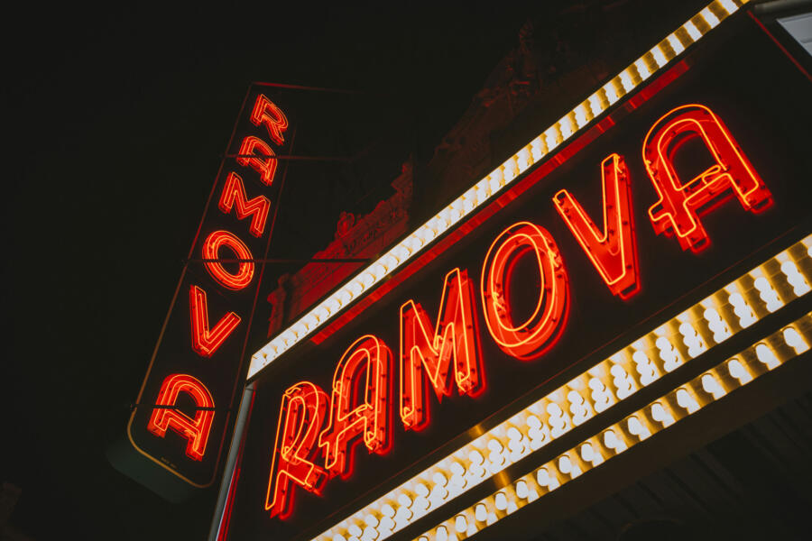 Exterior of Ramova Theater in Bridgeport